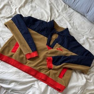 Nike Navy and Tan Pullover with Red Accents